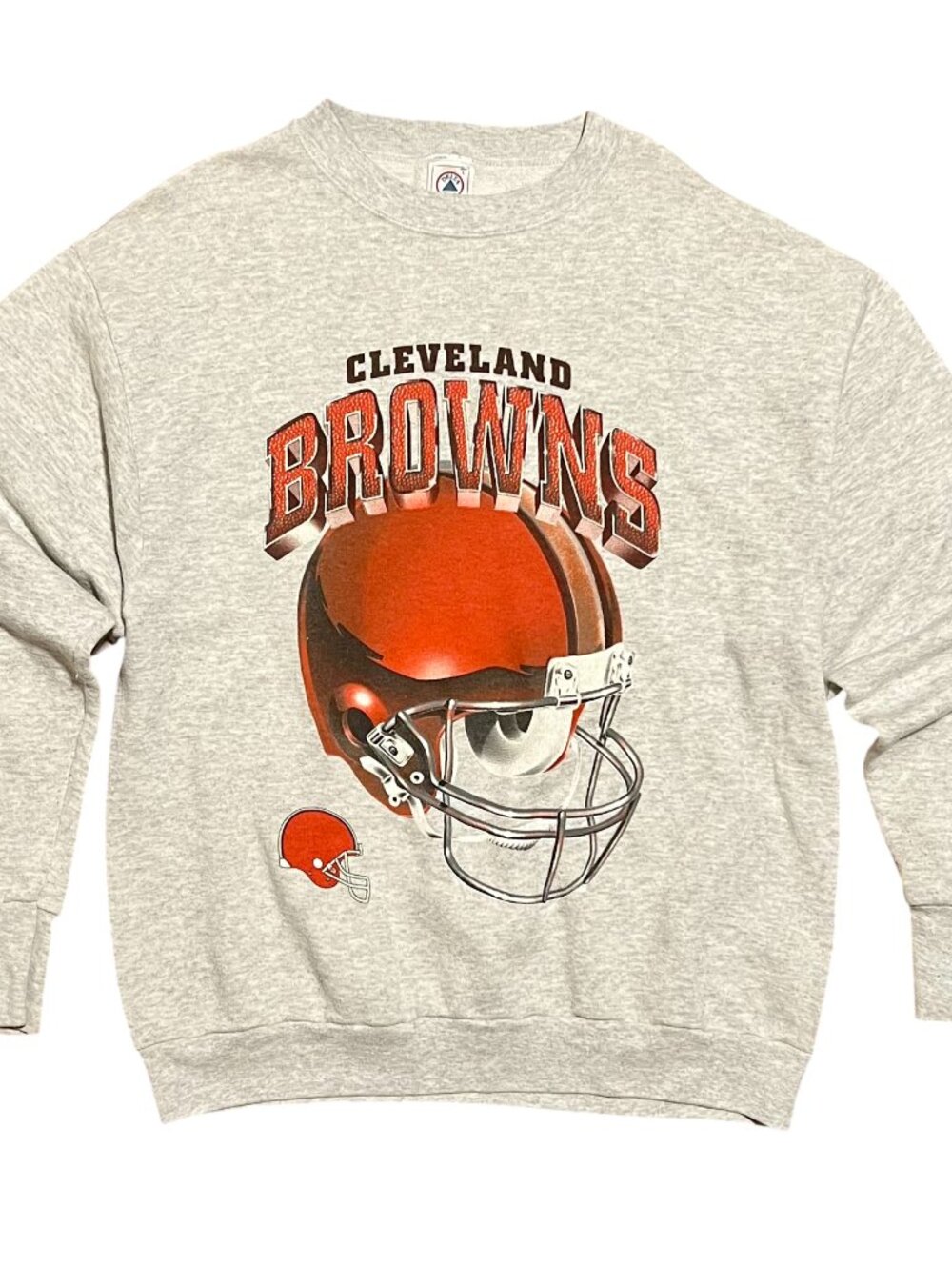 Cleveland Browns Helmet Vintage 90s Throwback Crewneck Sweatshirt, Men's Large